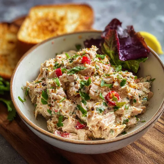 A bowl of food with a slice of bread on the side.