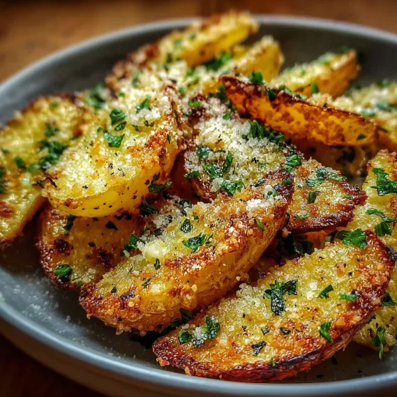A bowl of fried potatoes with cheese.