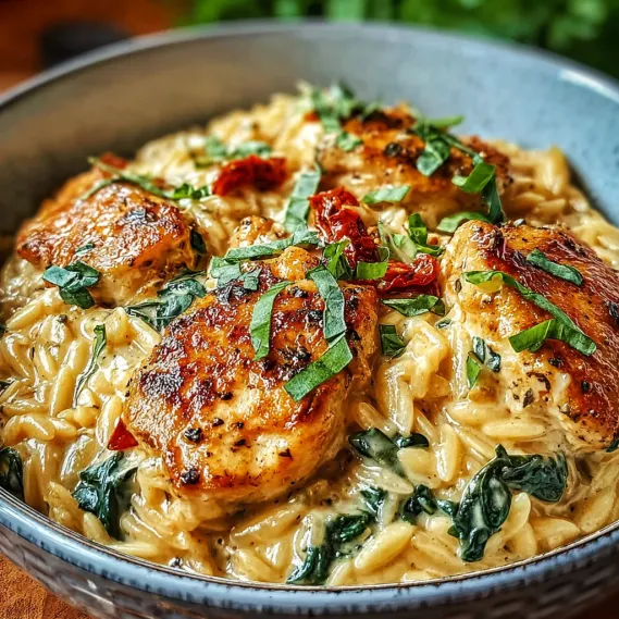 A bowl of chicken and vegetables.