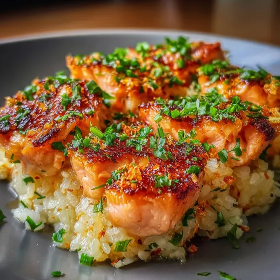 A plate of food with fish and rice.