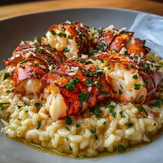 A plate of food with lobster and rice.