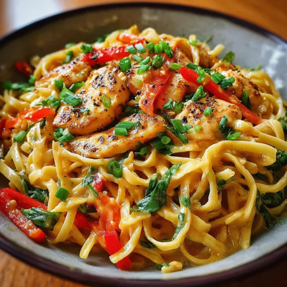 A bowl of food with chicken and vegetables.