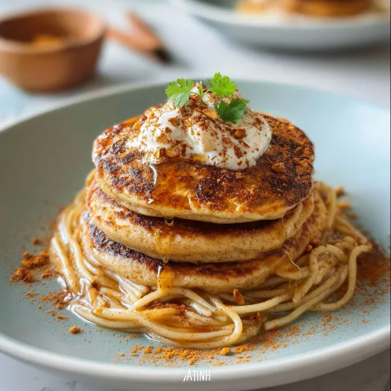 A plate of food with a fork and spoon on it.