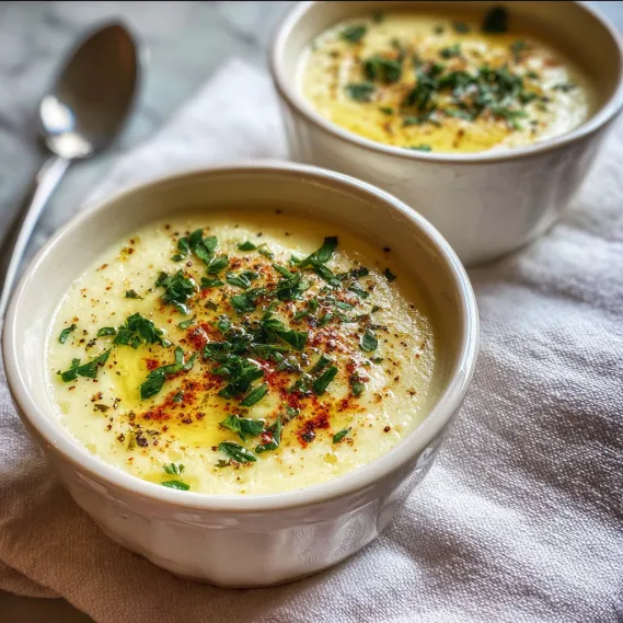 Two bowls of food on a table.