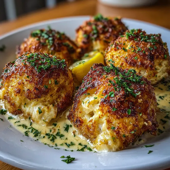 A plate of food with a lemon wedge on top.