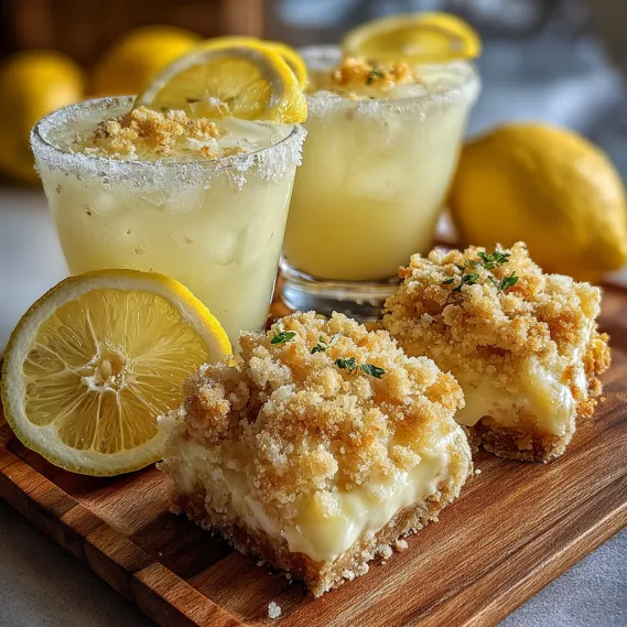 A plate of food with two glasses of lemonade.