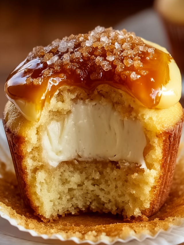 A cupcake with a bite taken out of it.