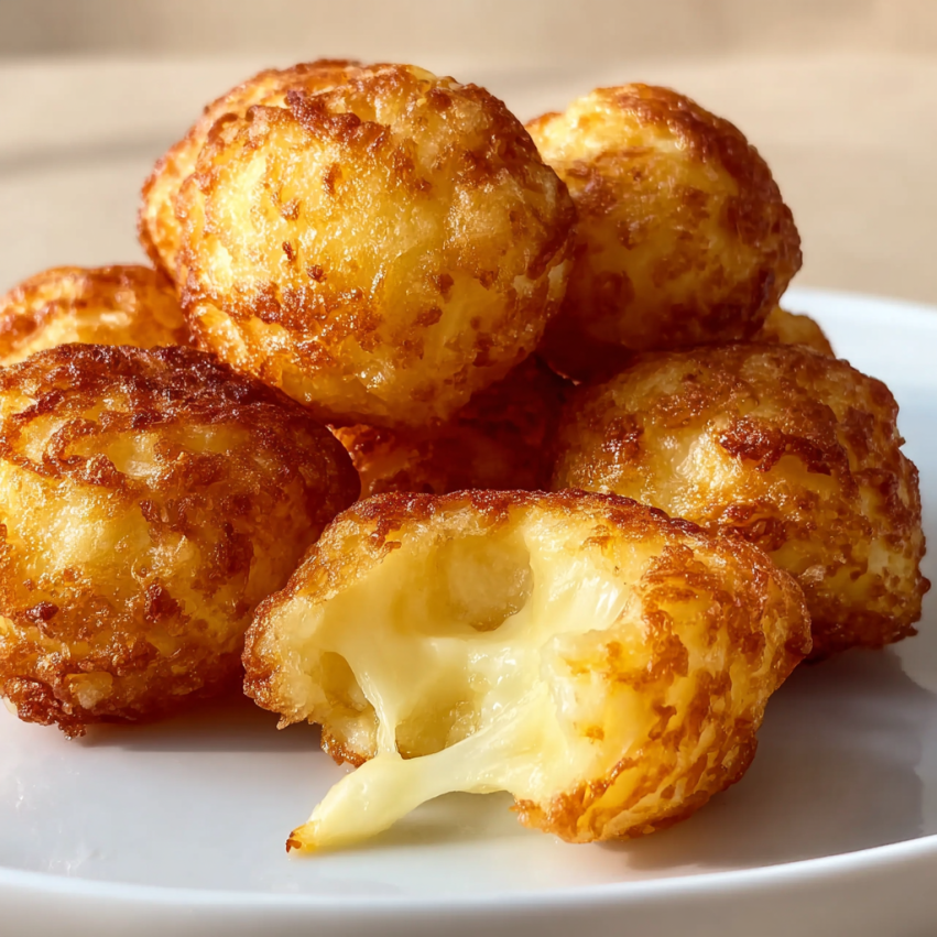 A plate of cheese balls.