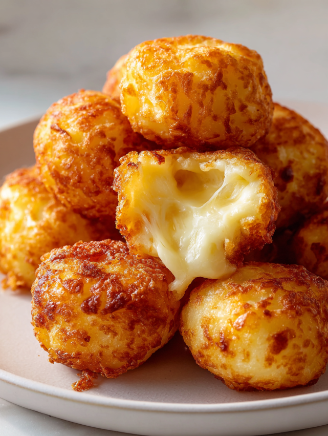 A plate of cheese balls.