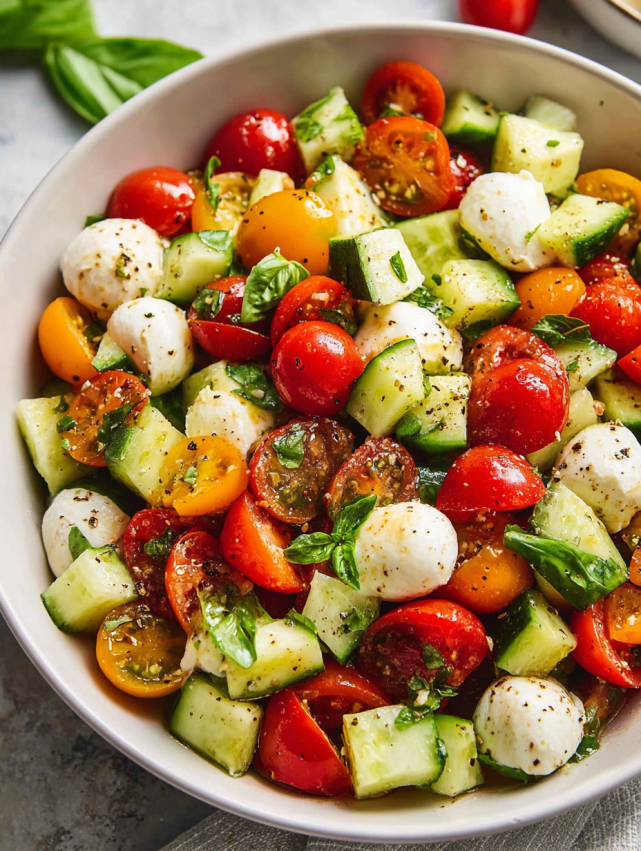 A bowl of fresh vegetables.