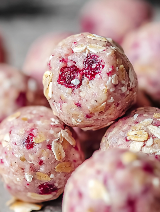 A pile of red and white balls.