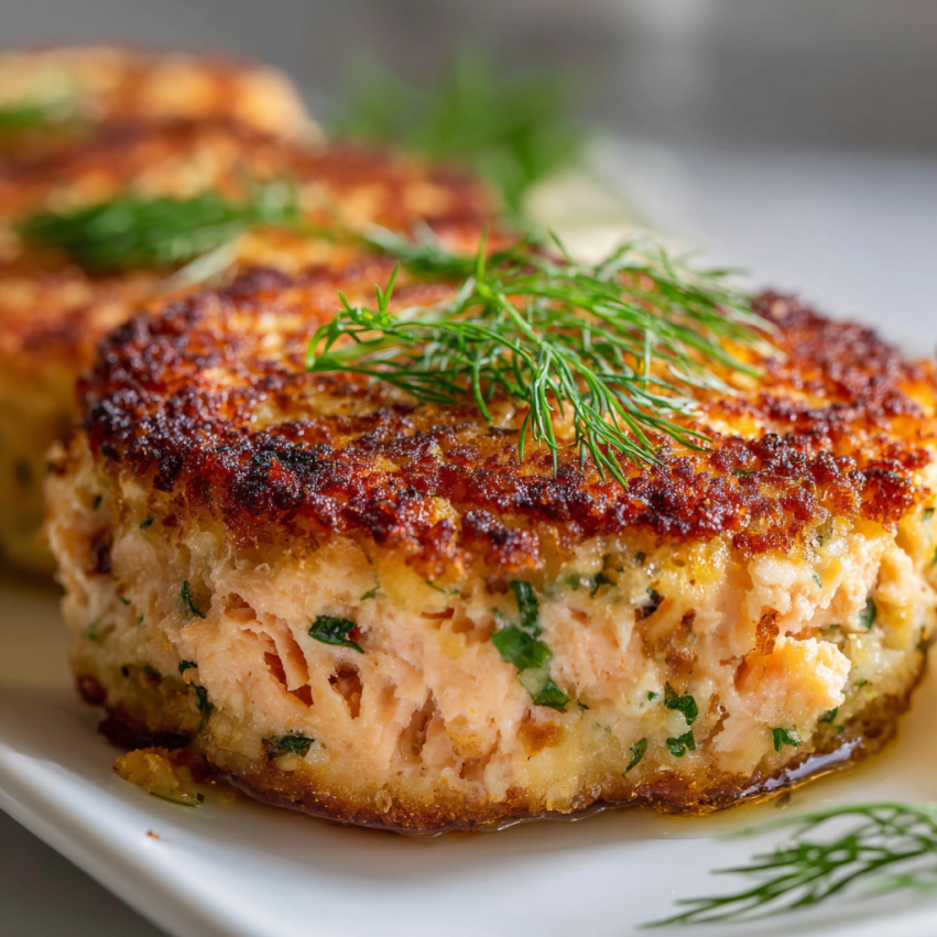A plate of food with a piece of fish on it.