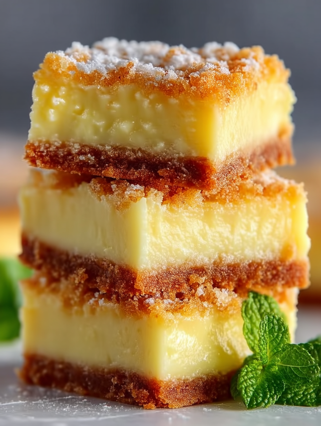 Three layers of cake stacked on a plate.