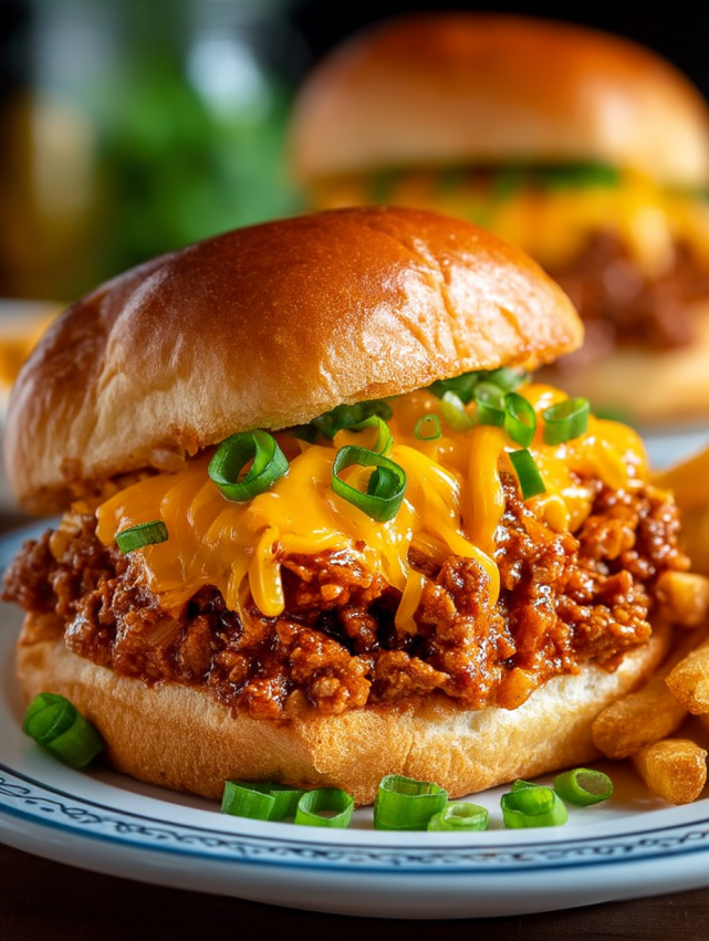 A sandwich with cheese and onions on a bun.