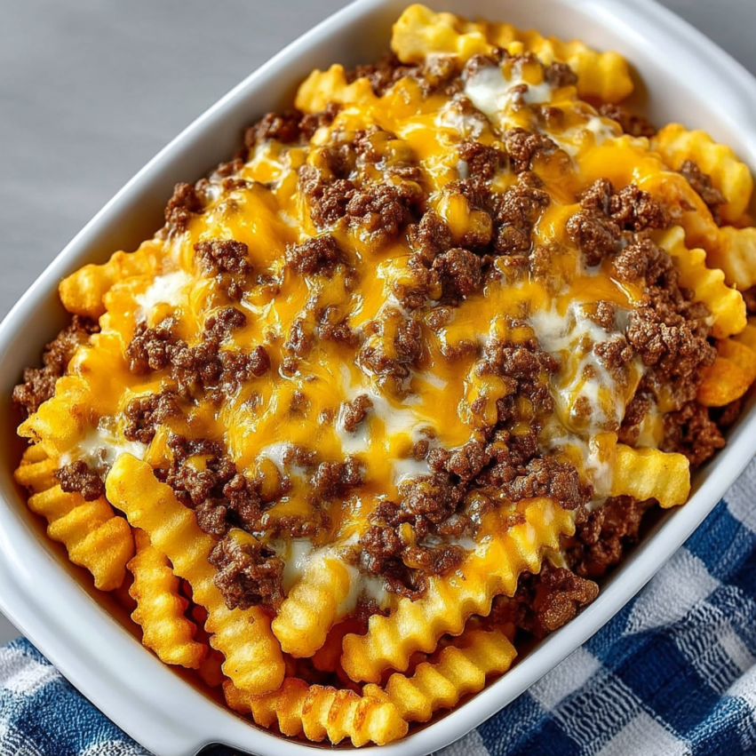 A bowl of chili cheese fries.