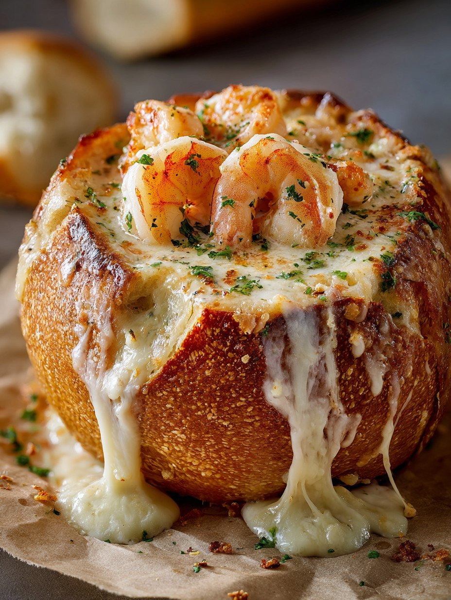 A cheese and shrimp baked dish.