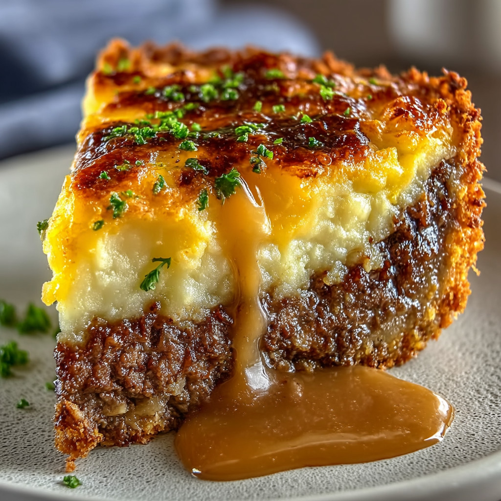 A slice of cake with sauce on it.