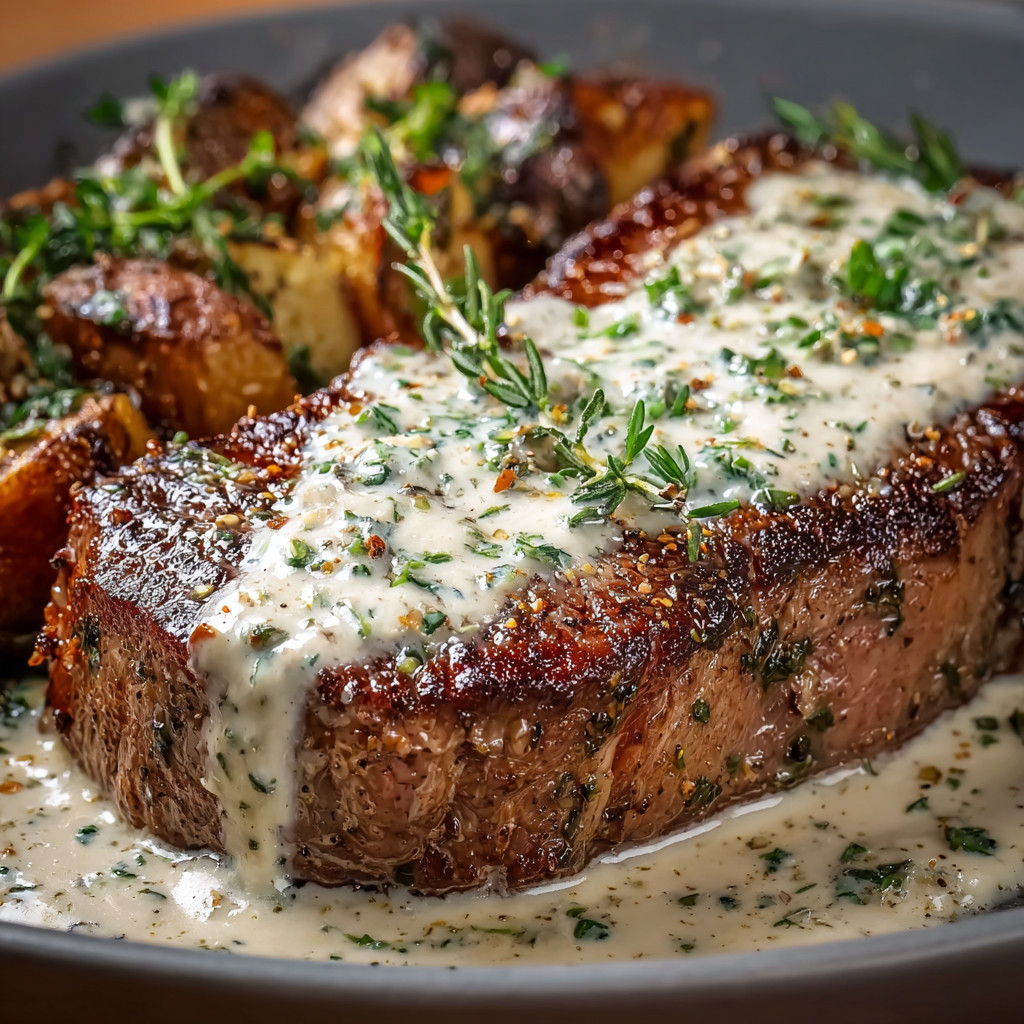 A plate of meat and potatoes.