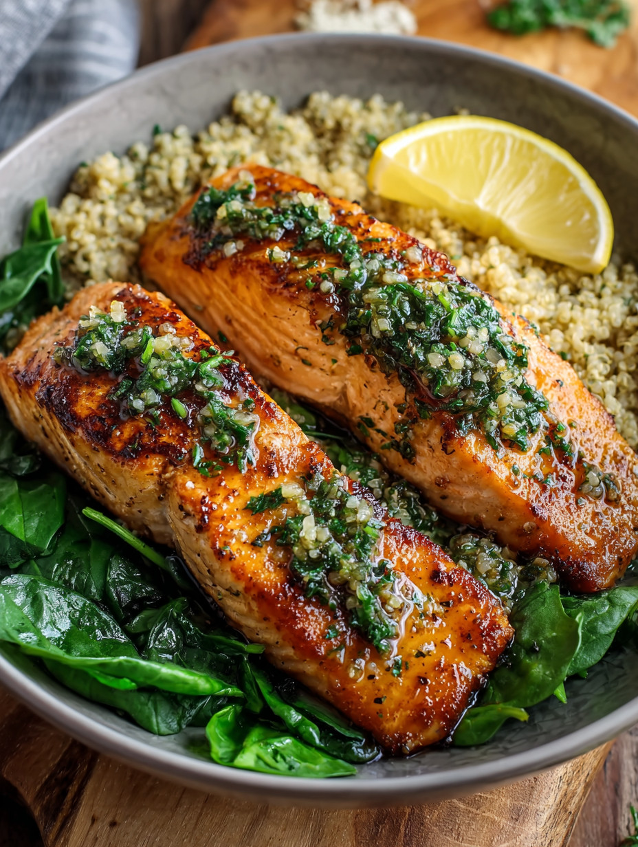 A bowl of fish and greens.