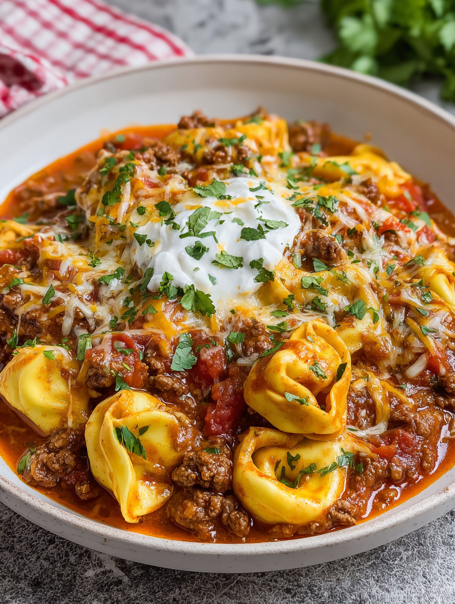 A bowl of food with meat and cheese.