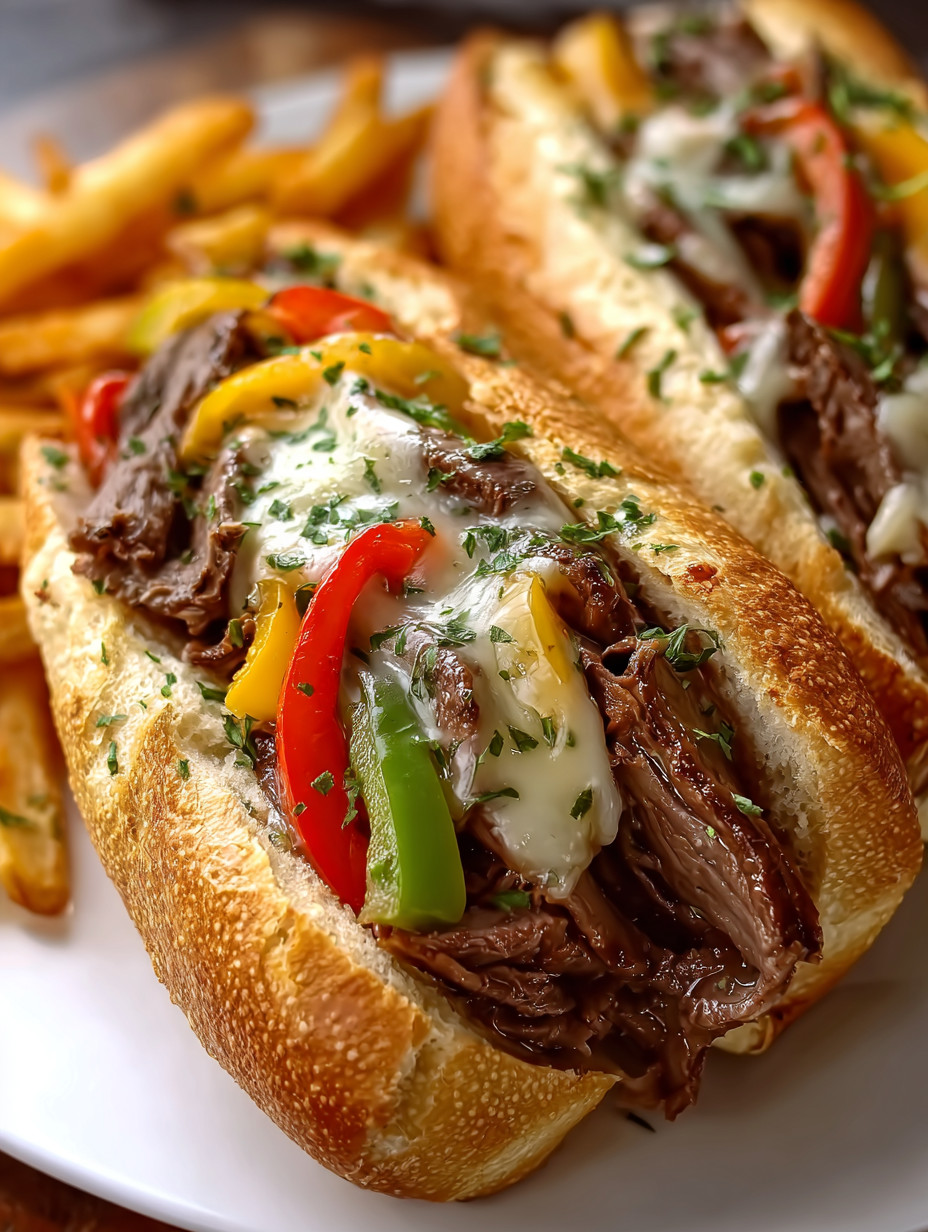 A sandwich with meat and vegetables on a bun.