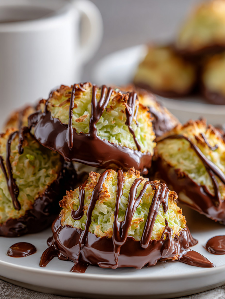 Chocolate covered creme puffs on a plate.