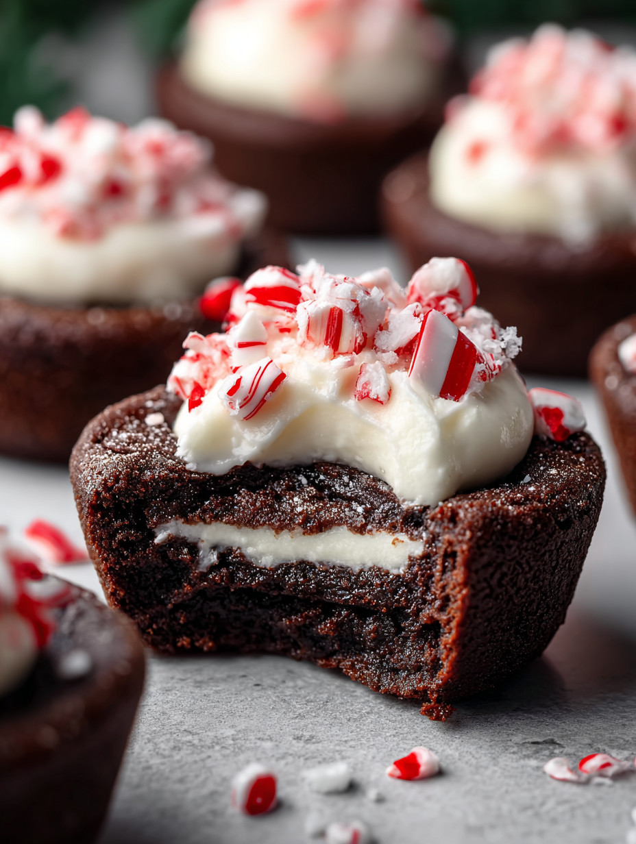 A cupcake with white frosting and red and white stripes.
