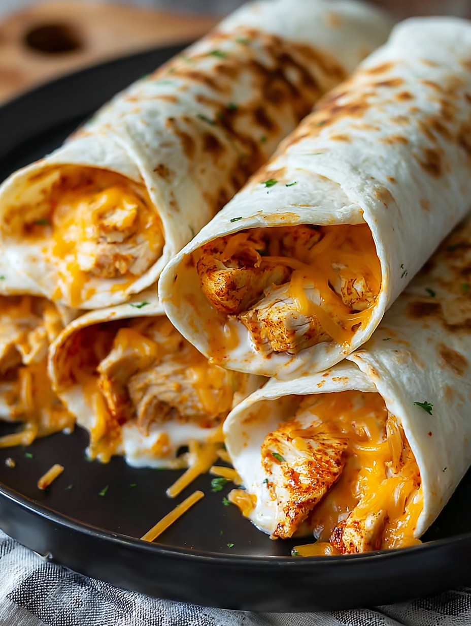 A plate with two burritos on it.