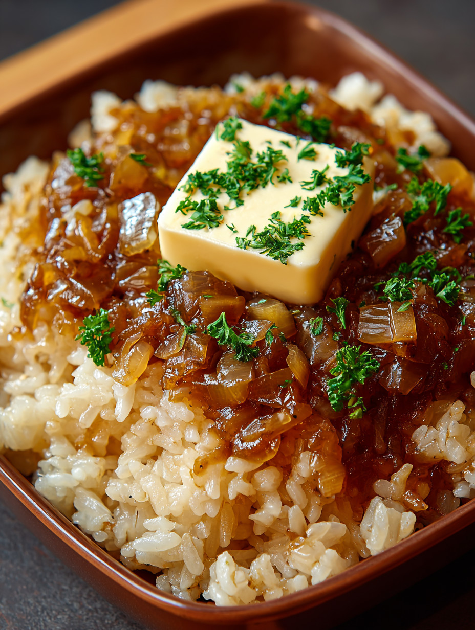 A bowl of rice with a piece of butter on top.