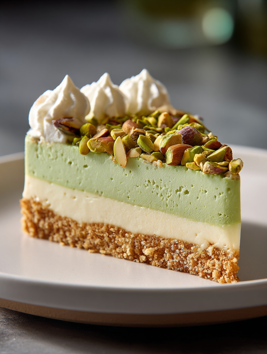 A slice of cake with white frosting and nuts.