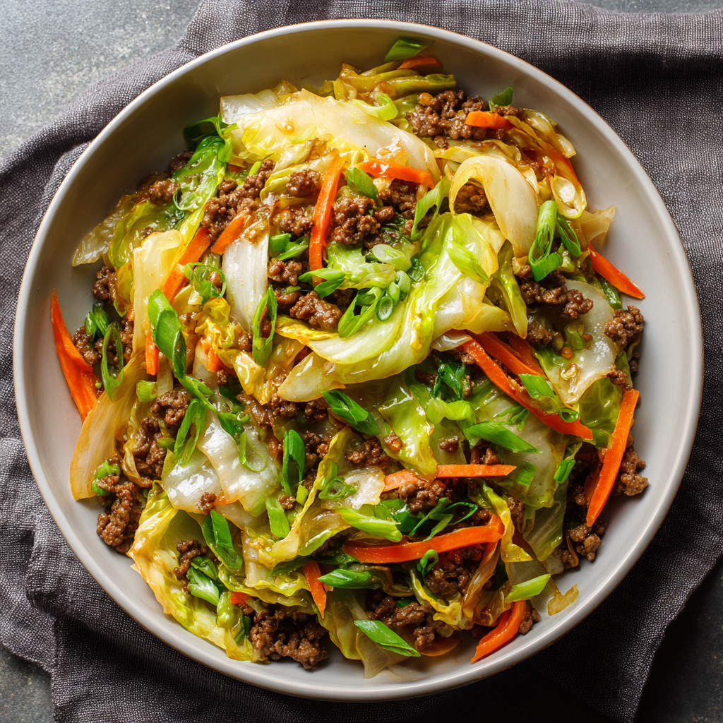 A plate of food with meat and vegetables.