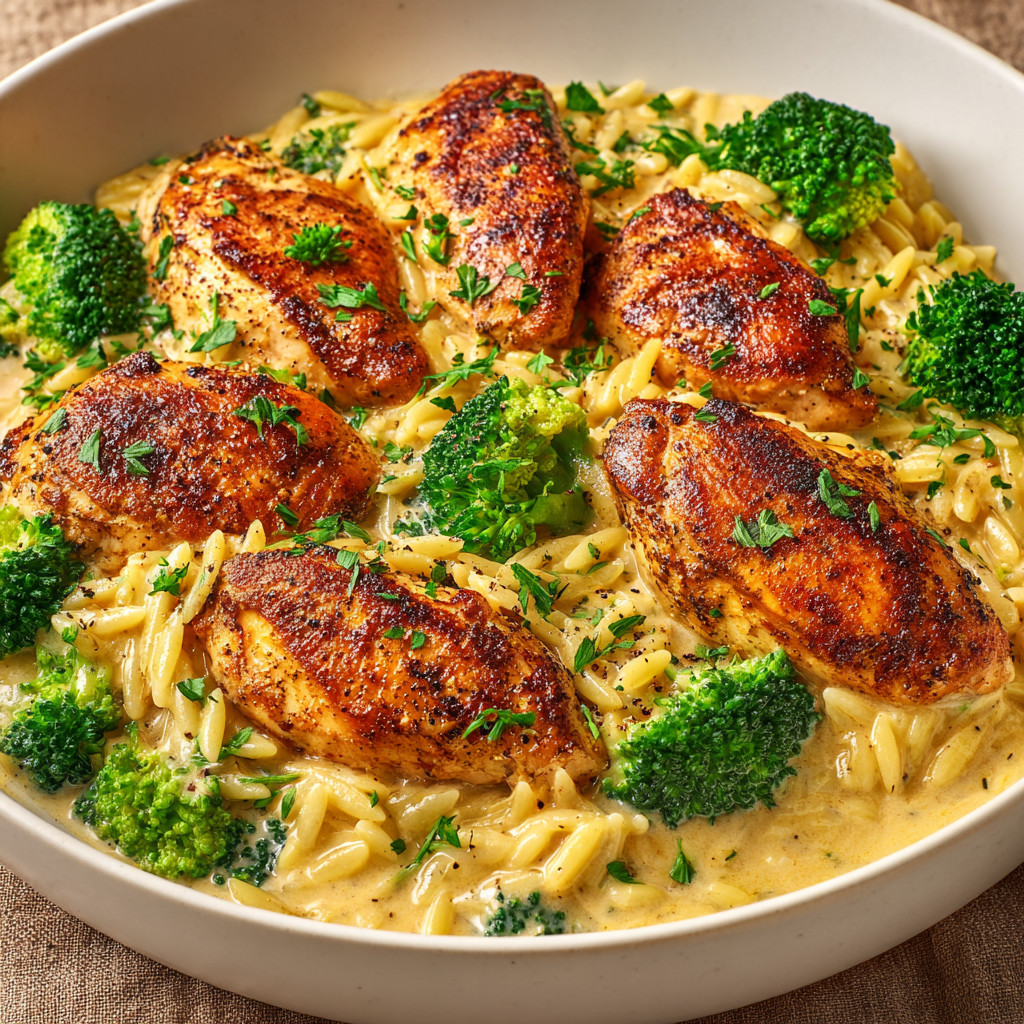 A bowl of chicken and broccoli.