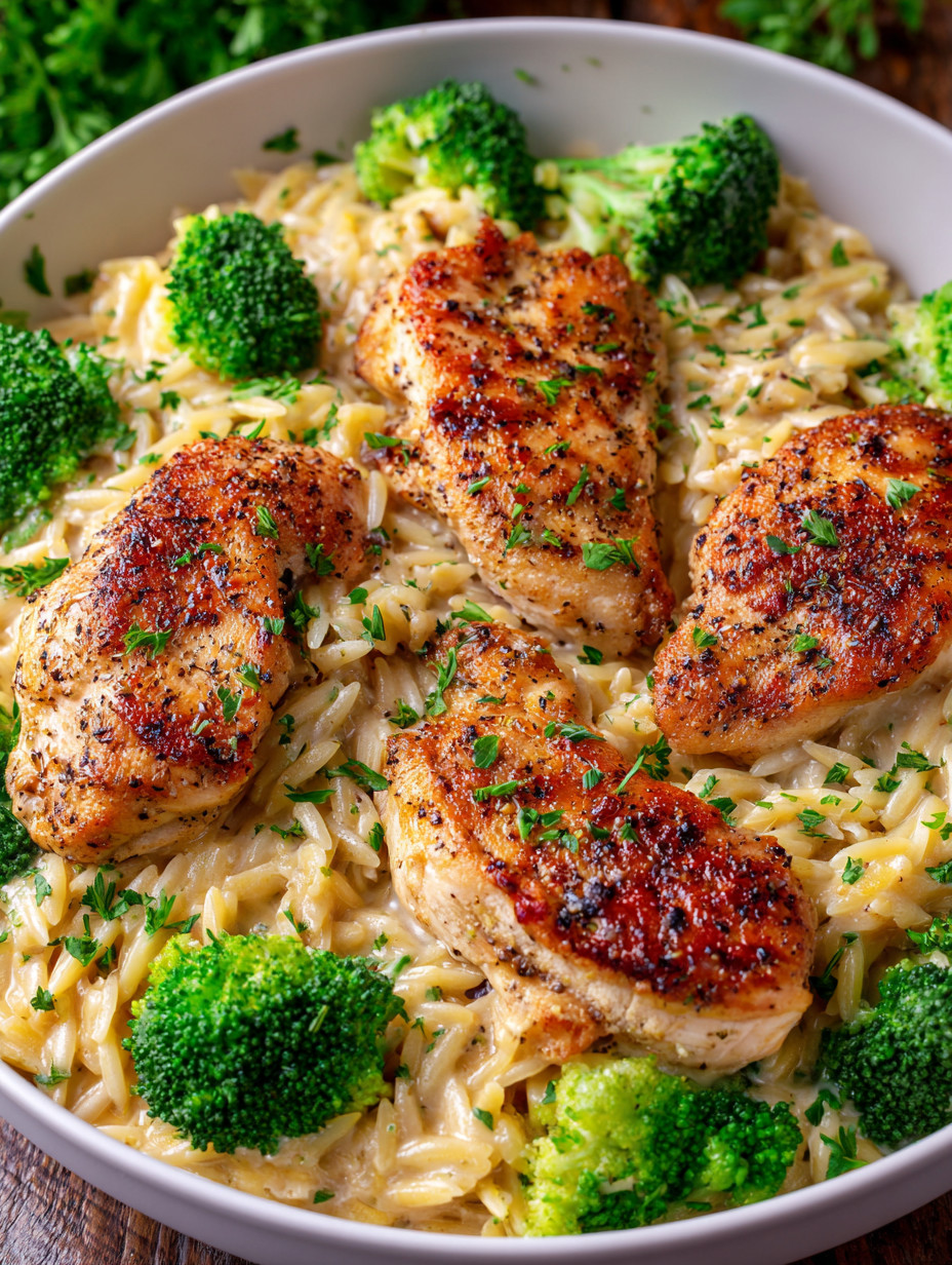 A plate of food with chicken and broccoli.