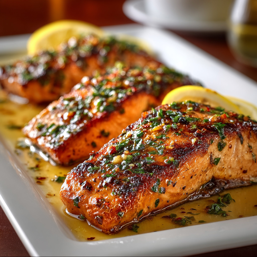 Two pieces of fish on a white plate.