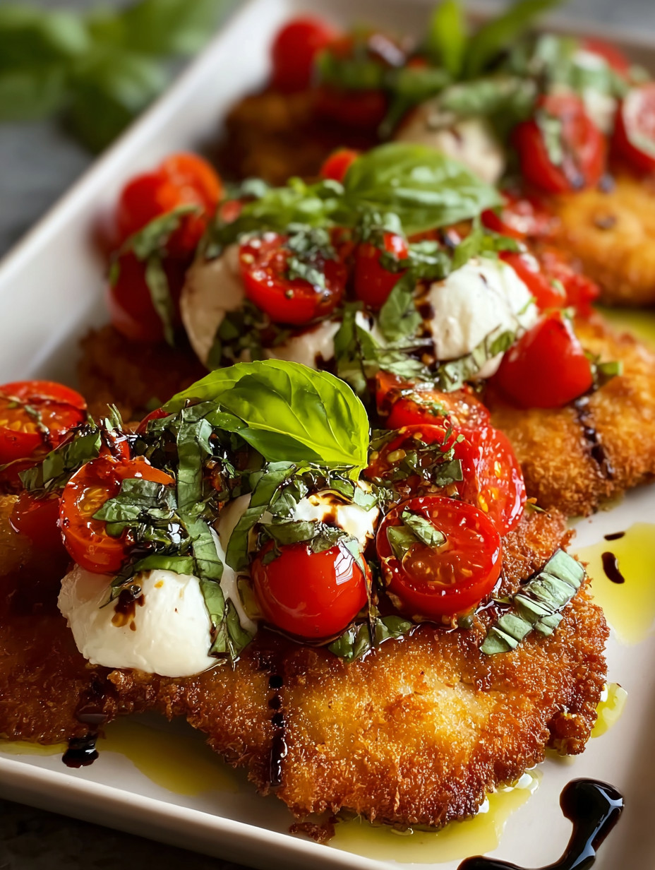 A plate of food with tomatoes, cheese, and basil.