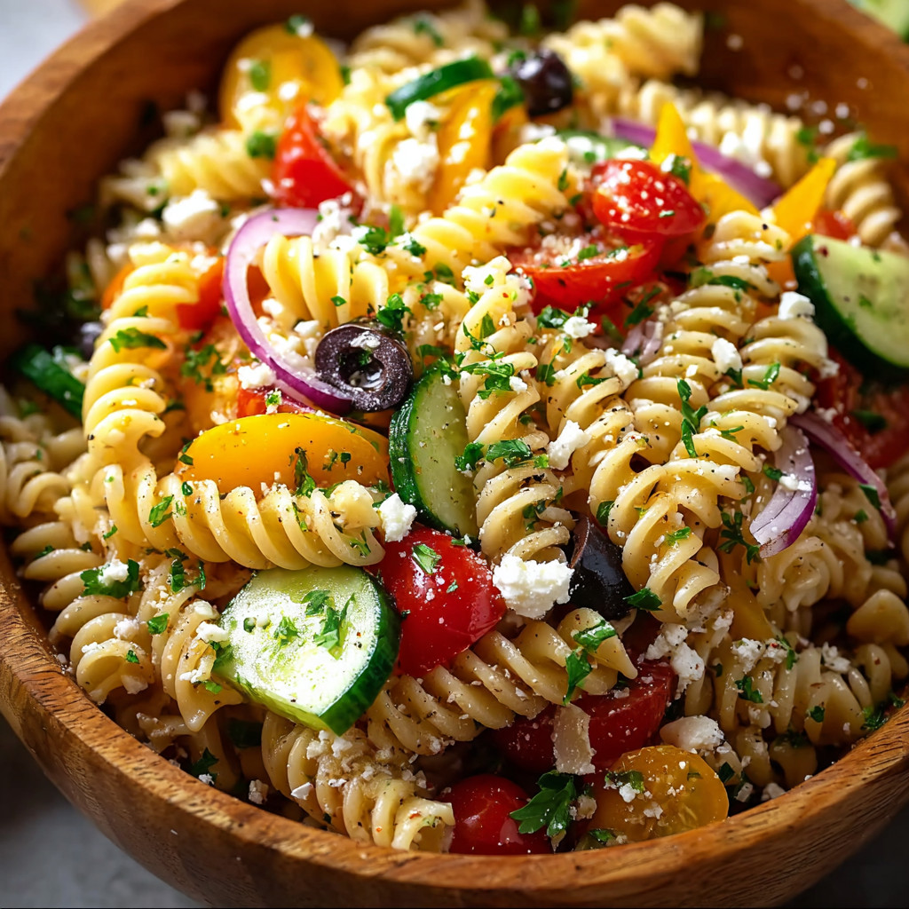 A bowl of pasta with vegetables.