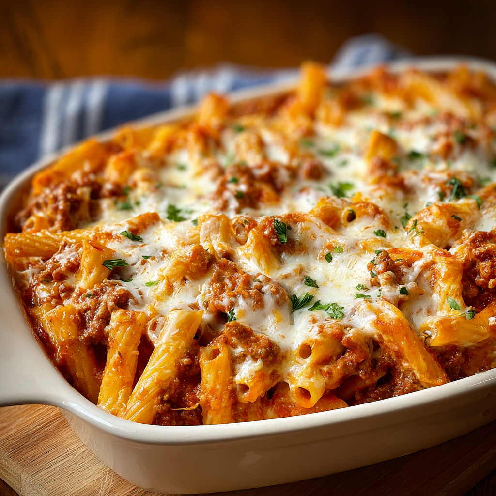A white bowl with a casserole in it.