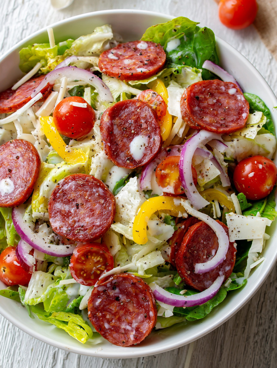 A salad with tomatoes, onions, and peppers.