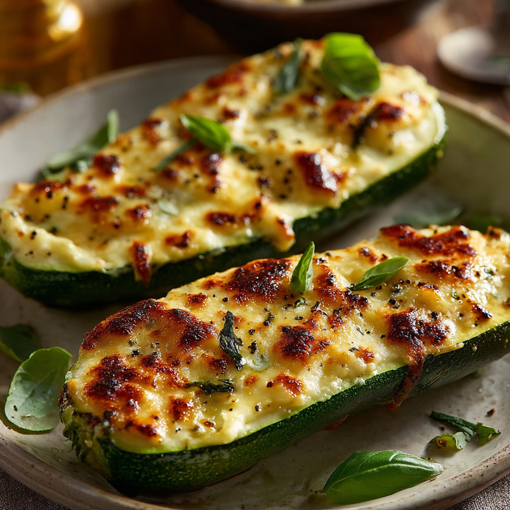 Two pieces of grilled zucchini on a plate.