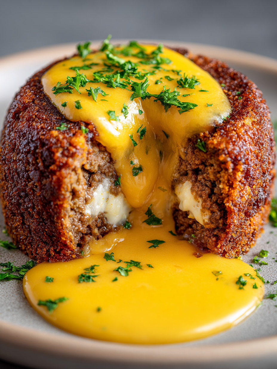 A piece of food with cheese and sauce.