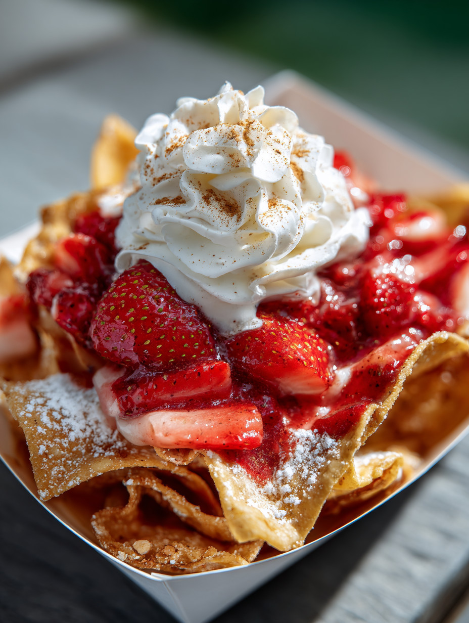 A strawberry shortcake with whipped cream on top.