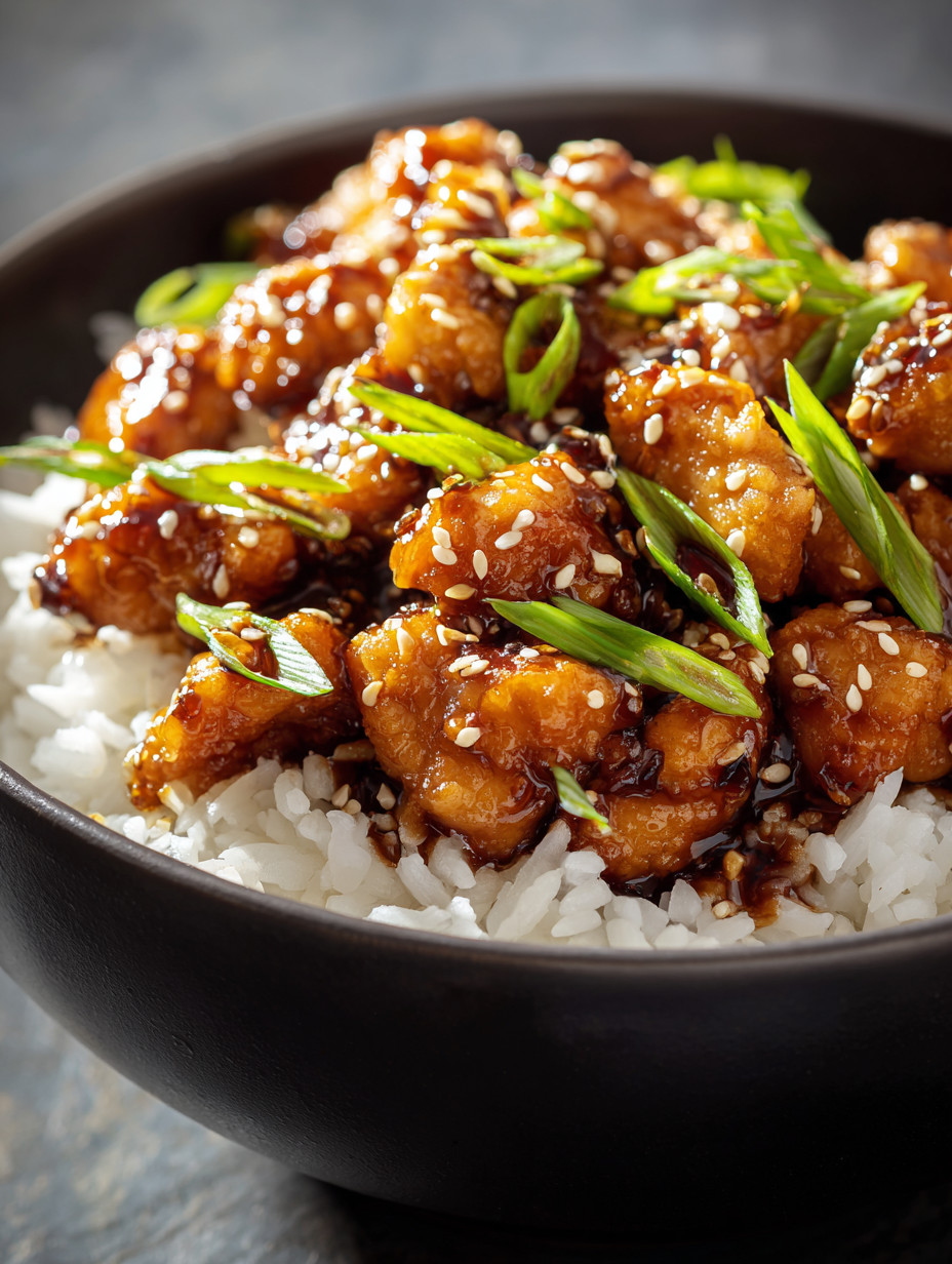 A bowl of chicken and rice.