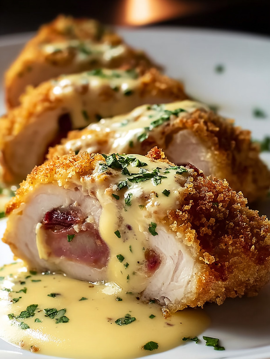 A piece of chicken with sauce on it.