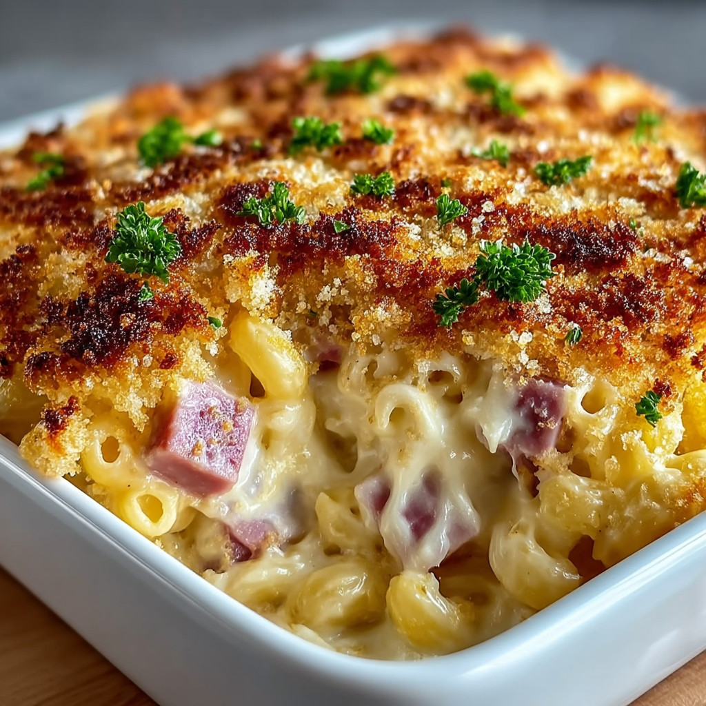 A dish of food with a green topping.