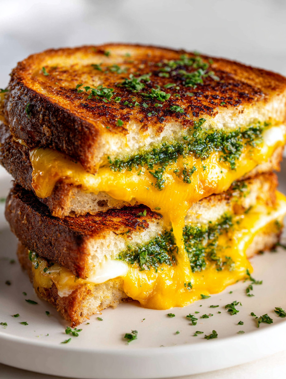 A stack of grilled cheese sandwiches.