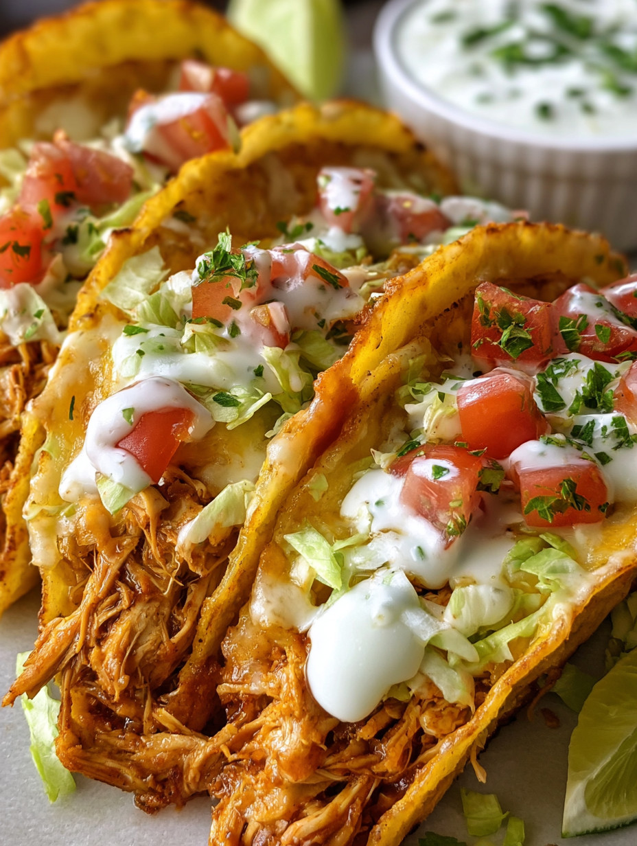 A plate of food with a white sauce on top.