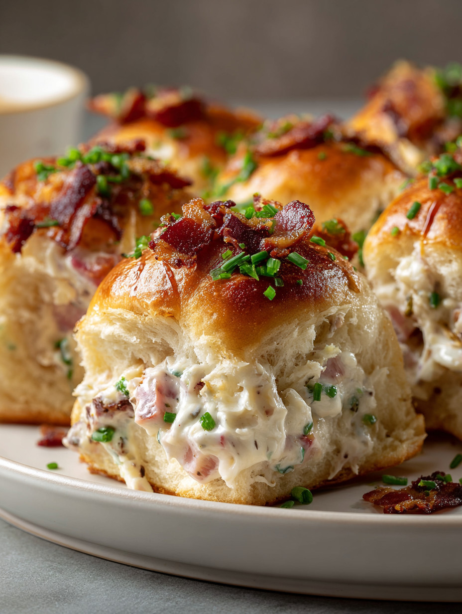 A plate of bacon wrapped bread rolls.