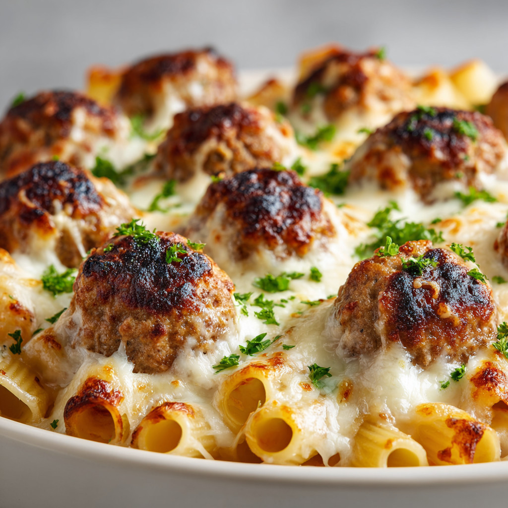 A plate of food with meatballs and cheese.