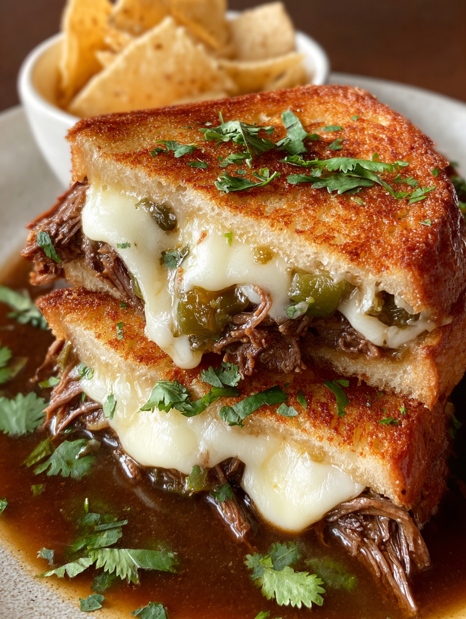 A sandwich with meat and cheese on top.