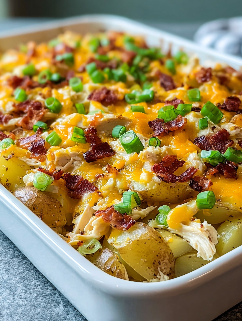 A dish of bacon and potatoes.